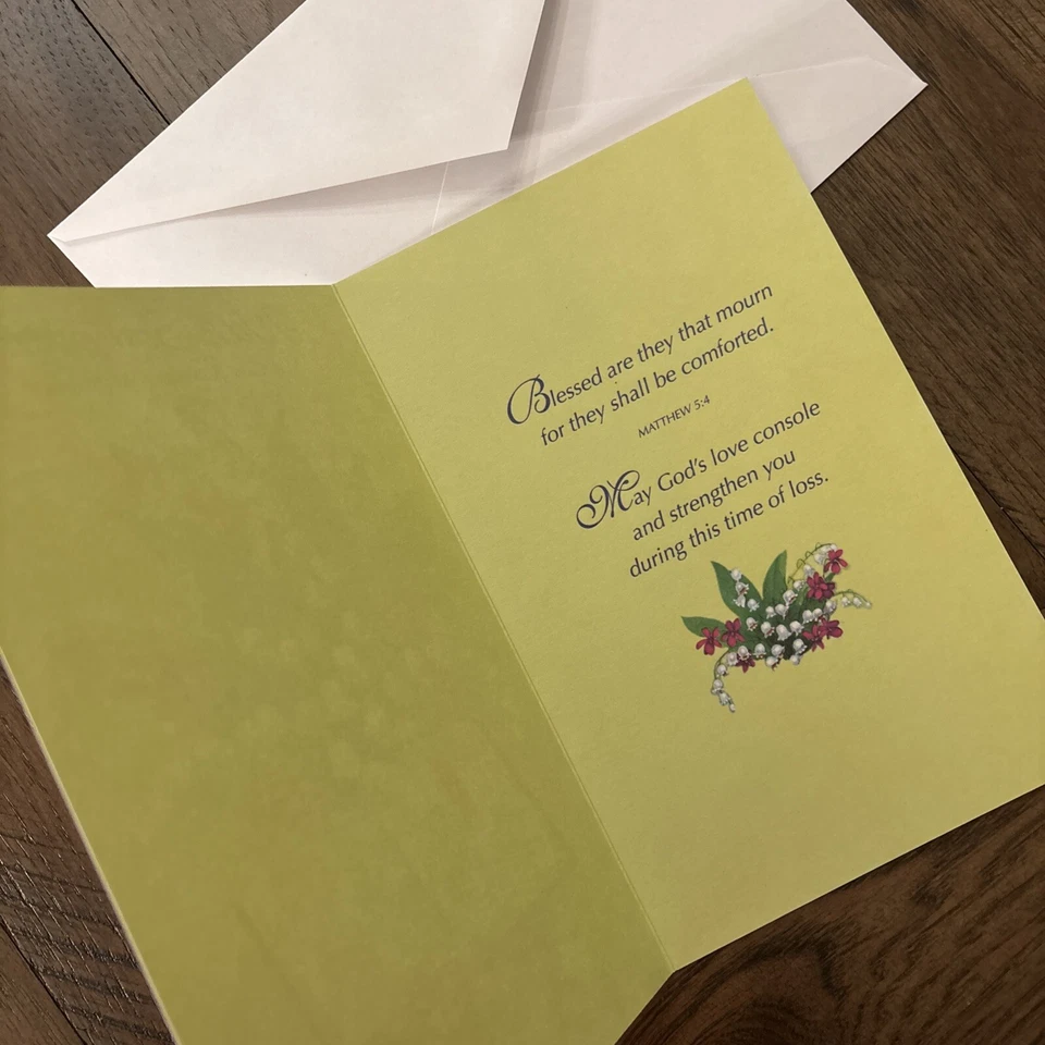 Tarjeta de felicitación Stockwell With Sympathy May God Bless You With Peace 5”x7,75” Foto 4 de 4