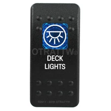 OTRATTW Carling Technologies Contura II Rocker Switch, DECK LIGHTS, BLUE LENS