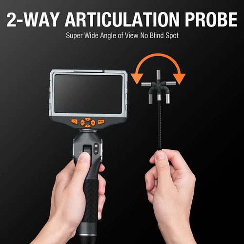 TESLONG TD500 WiFi 6.5/8.5MM Articulating Borescope 1080P 5 Inch IPS 2-Way 210° - Picture 3 of 7