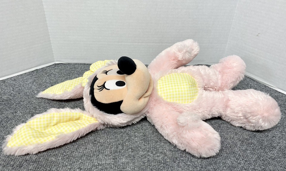 Disney Store Minnie Mouse Pink Easter Bunny Plush 14