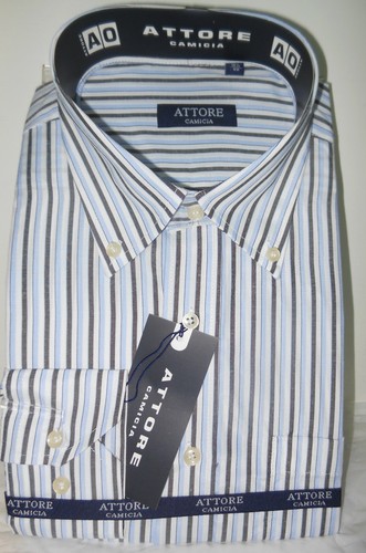Camicia classica uomo Attore manica lunga collo Button down art 097 - Foto 4 di 11