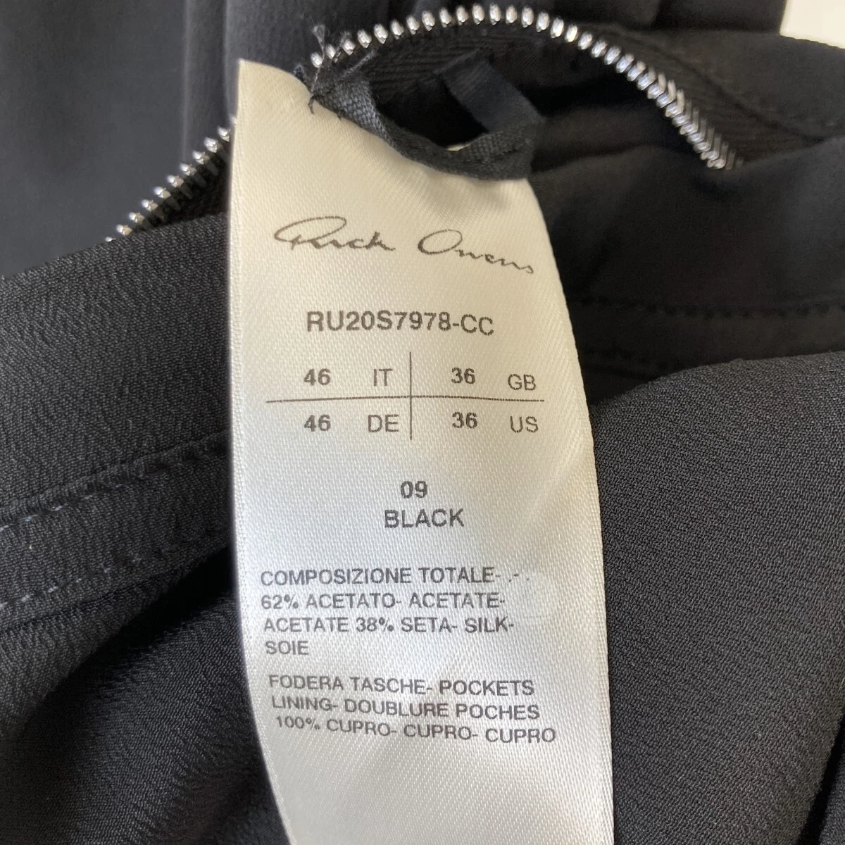 Used Rick Owens 20Ss Tecuatl Silk Trench Coat Ru20S7978-Cc Black Size 46 190323