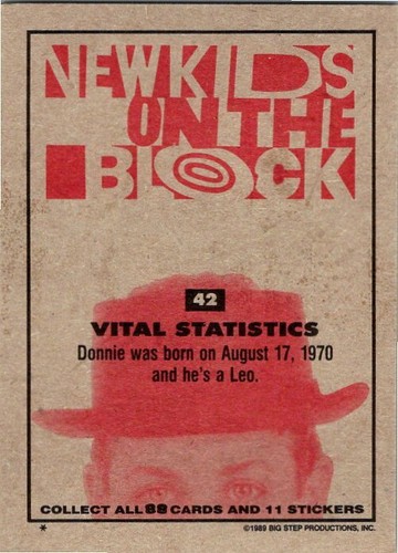 1989 Topps New Kids On The Block - Pick Choose Your Cards - Picture 85 of 177