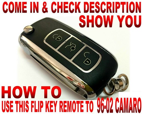 CHROME FLIP REMOTE FOR 1993-1995 CHEVY CAMARO ABO0104T KEYLESS CLICKER ...