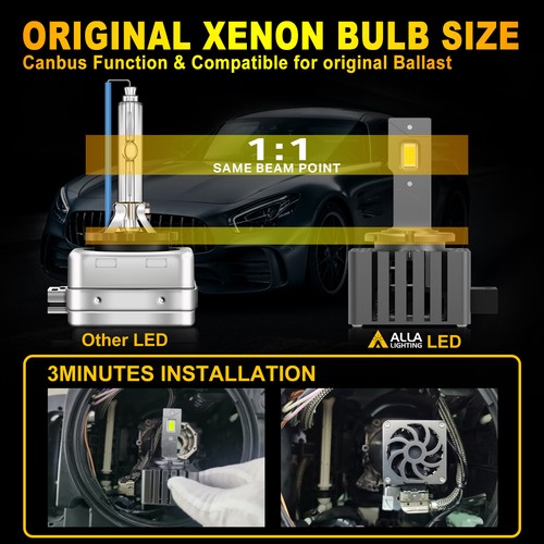 Alla Lighting D1S LED Headlight High Low Beam Bulb Lamp for Jeep Grand Cherokee - Picture 3 of 5