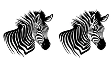 Cool Zebra Rendering 2 Black Vinyl Decal Car Truck Window Laptop Notebook Tablet