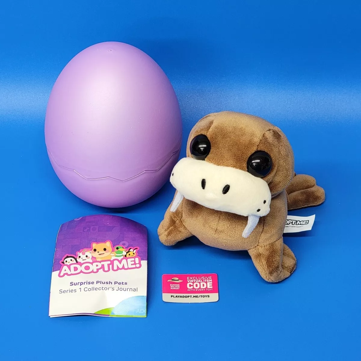 Adopt Me Egg Roblox Surprise Plush Pets Common Walrus w/ Item Code a