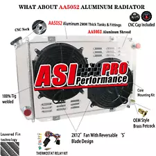 3 Rows Radiator+Shroud fan For 1979-1993 Ford Mustang Foxbody LX/GT/Cobra V8 MT