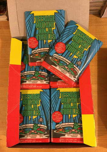 1990 O-pee-chee TEENAGE MUTANT NINJA TURTLES MOVIE FULL CLEAN COMPLETE BOX - Picture 3 of 4