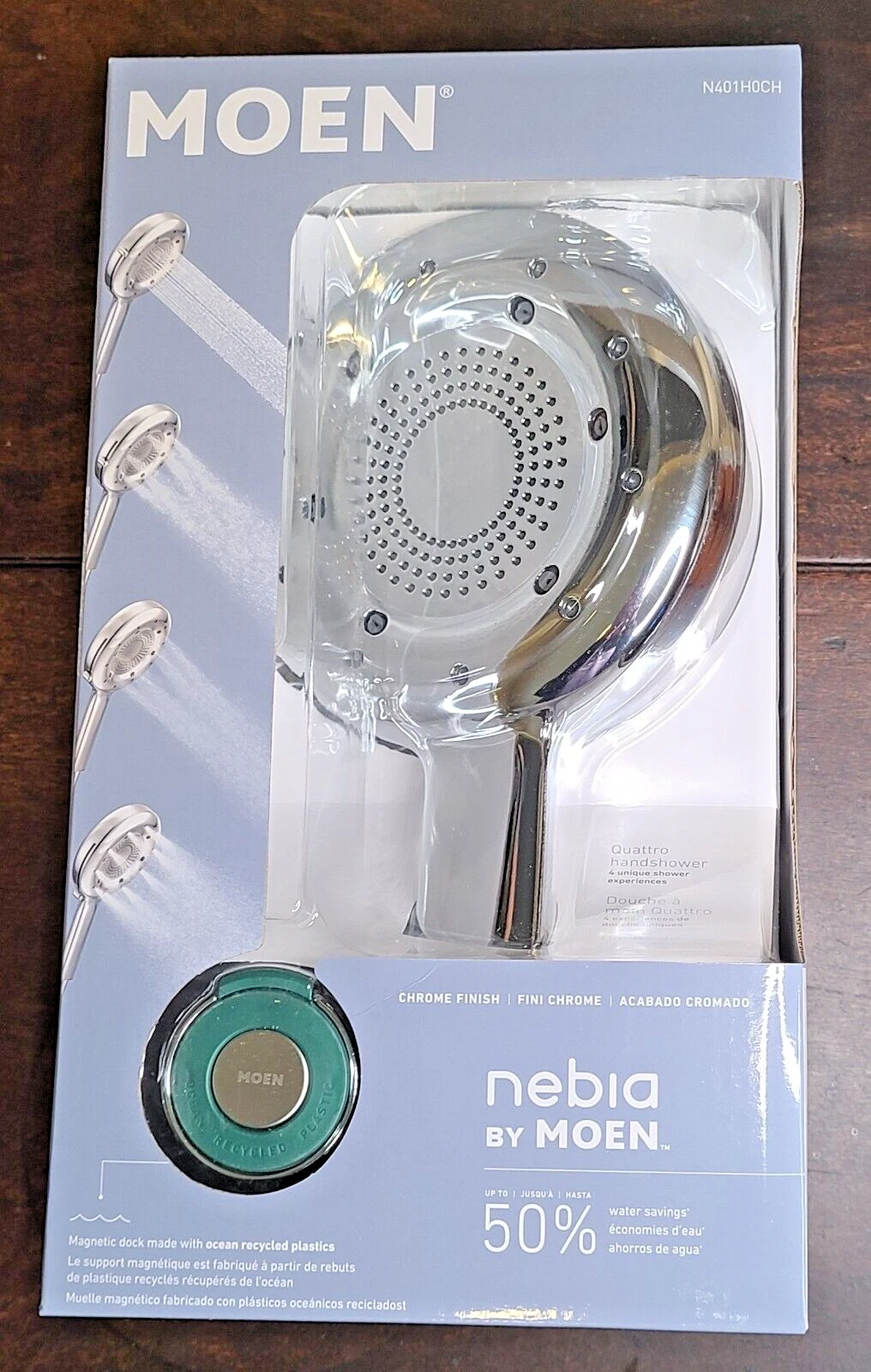 MOEN Nebia Quattro 6.5 in. Wall Mount Handheld Shower Head w/Magnetix Chrome