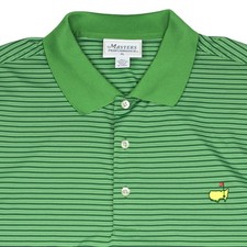 Masters Tech Performance Golf Polo Shirt Men  s XL Green Stripe Augusta