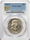 1962-D 50c Franklin Silver Half Dollar PCGS AU58 - Nice Everyman Coin