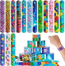 Slap Bracelets for Kids Party Favors 48Pcs Goodie Styles