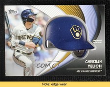 2022 Series 2 Batting Helmet Commemorative Relics Christian Yelich READ 02u0