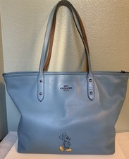 COACH Disney Mickey Mouse Blue City Tote Bag Collectible 56645 L.E. W/wristlet