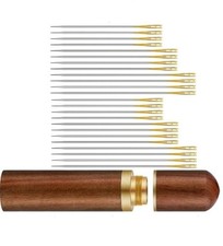 Self-Threading Sewing Needles   Stainless Steel Darning Needles w/ Case 24X