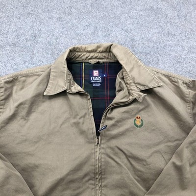 Chaps Ralph Lauren Jacket Mens XL Beige Crest Classic Cotton Lined