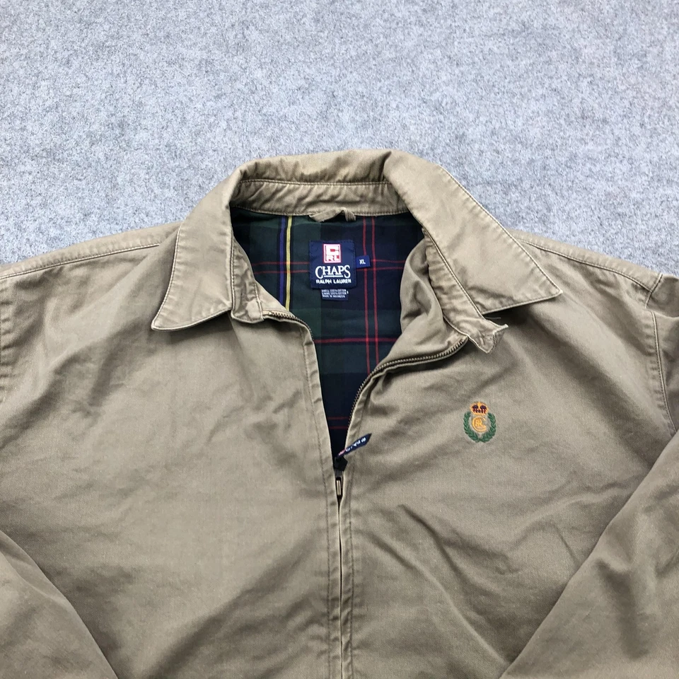 Chaqueta Chaps Ralph Lauren Para Hombre XL Beige Cresta Clásica Algodón Forrada Informal Foto 4 de 4