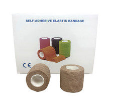 24 Packs Self Adherent Cohesive Wrap Bandages 2'' x 5 yds, Adhesive Medical Tape