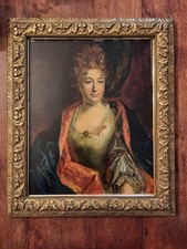 Tableau Huile Bois Ancien Portrait