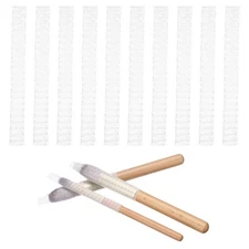 100Pcs Makeup Brush Protector, 8cm PE Plastic Mesh Sleeve Cover, Clear