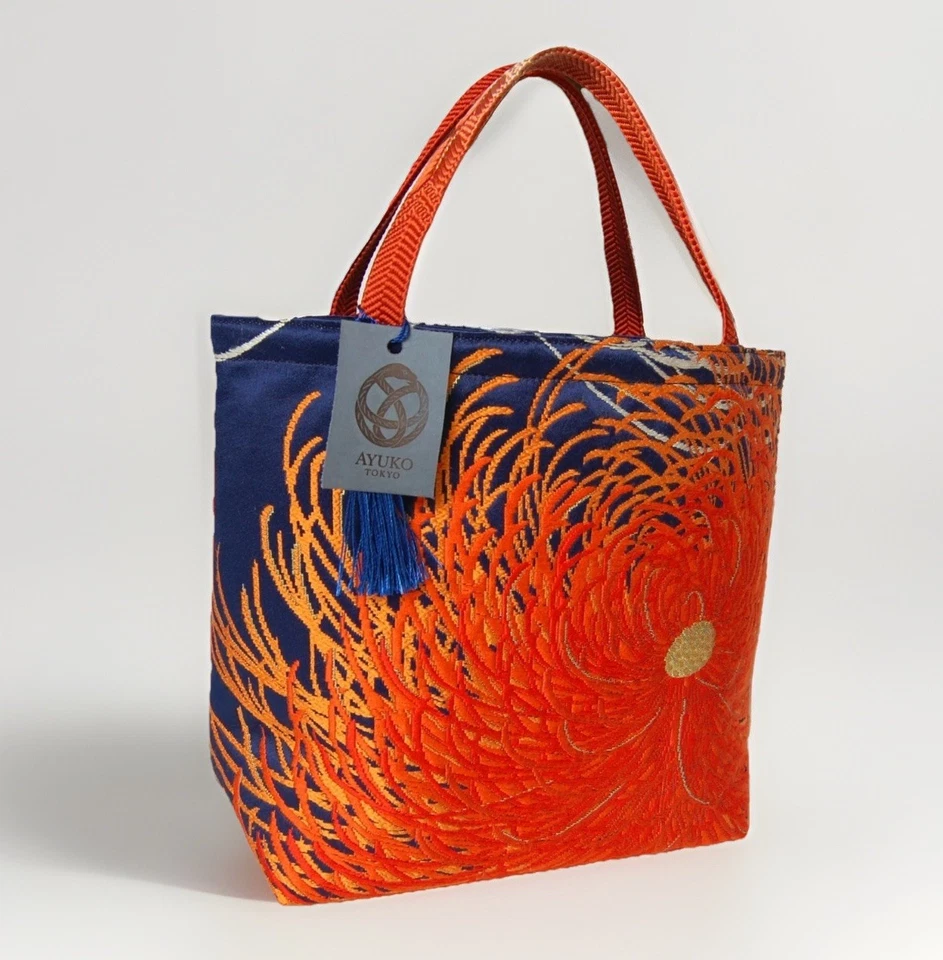 Bolso Obi Kimono 100 % Seda Único en su Clase - Cartera de Mano Artesana Japonesa Reciclada Foto 4 de 4