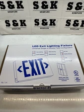 LED Emergency Exit Sign |Red Letters | Double-Sided Mountable| White Housing