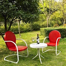 Griffith 3Pc Retro Outdoor Chair Set - Side Table & 2 Chairs