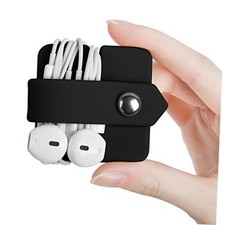 Headphone Case Cord Organizer Earbuds Holder Earphones Case Wrap Winder Black