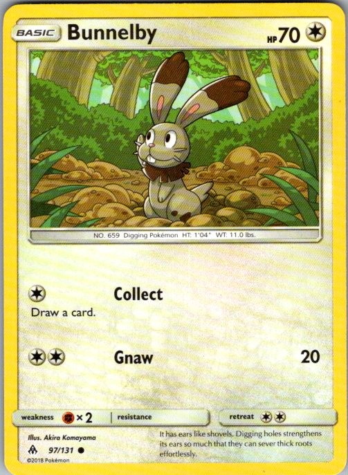 Bunnelby 97/131 Common Forbidden Light Pokemon Lightly Played