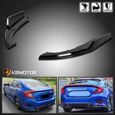 Fits 2016-2020 Honda Civic 4dr Sedan Glossy Blk Rear Bumper Lip Diffuser Spolier