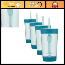 Kids Spill-Proof Tumbler with Straw 14oz - Honeydew Color, Set of 4, BPA-Free