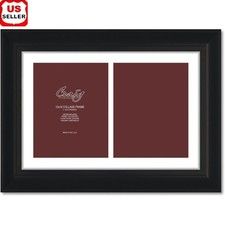 Black Wood Frame Collage Kit 2 Photos Display Wall Mount Memory Holder New
