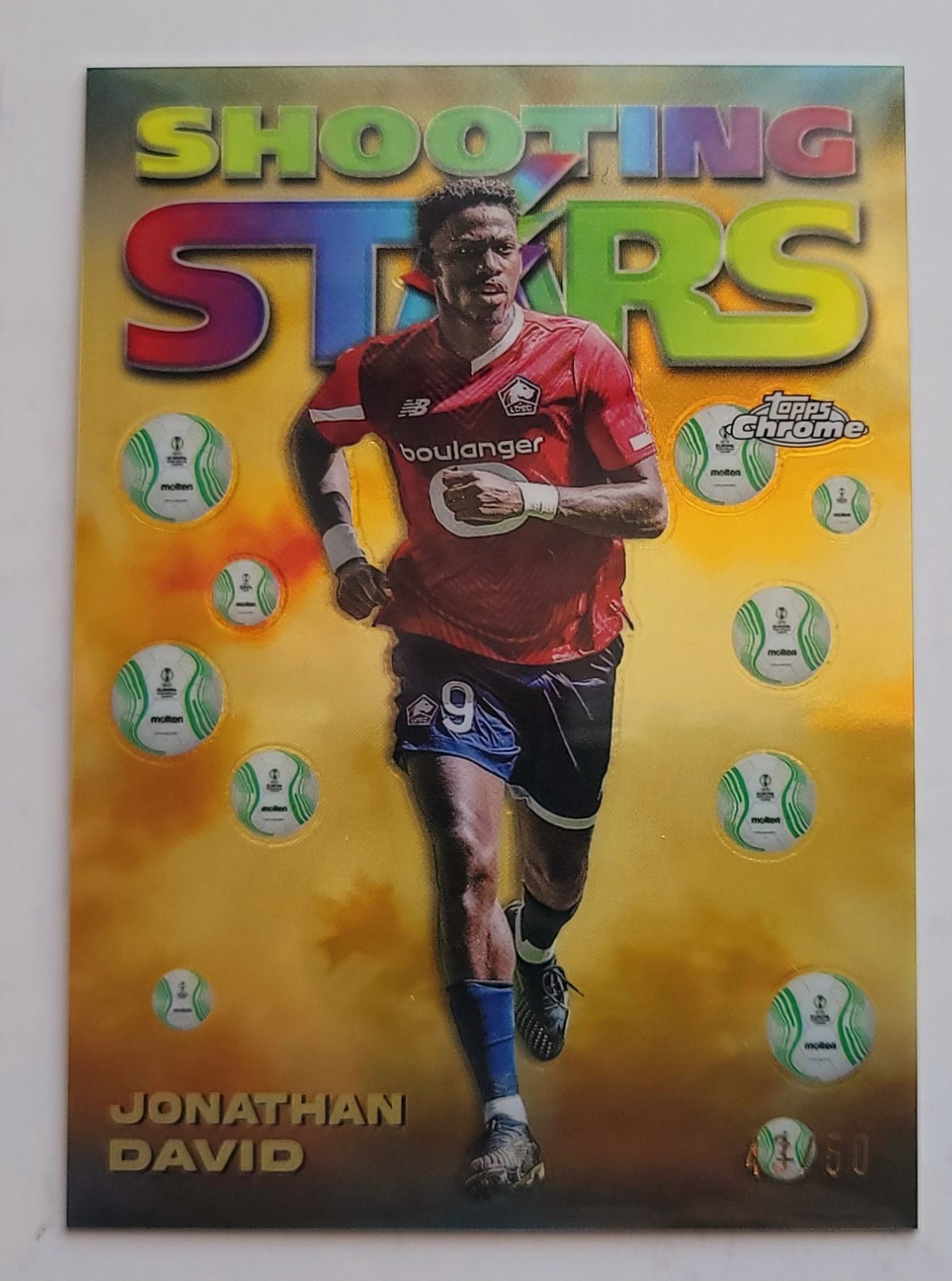 2023-24 Topps Chrome UEFA Club Competition Shooting Stars Gold Refractor /50