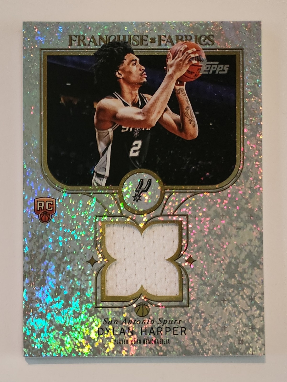 2025-26 Topps: Franchise Fabrics Dylan Harper #FF-DH Holofoil - RC