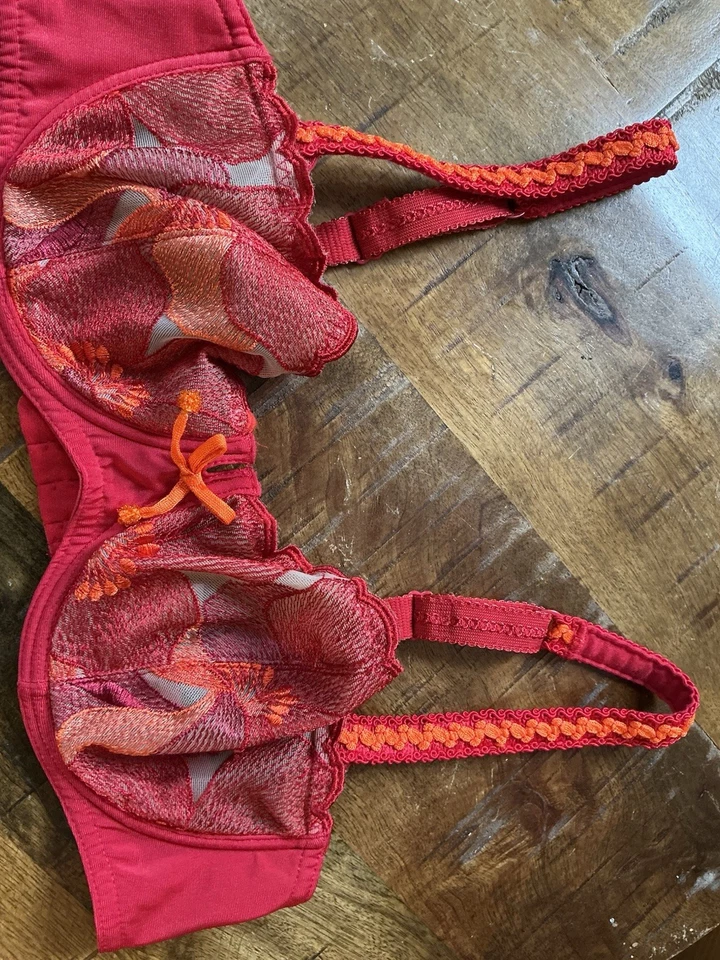 Aubade Paris 复古刺绣钢圈文胸 34 码法国制造 — 第 2/4 张图片