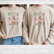 Cottagecore Happy Easter Bunny , unisex Crewneck Sweatshirt