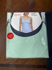 Esprit Women's 2-Pack Stretch Cotton Camisoles Tank Tops - Size L 12/14