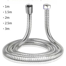 SHOWER HOSE STAINLESS STEEL FLEXIBLE UNIVERSAL LONG PIPE CHROME BATHROOM