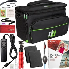 Deco Essentials Set for Canon T7 & T6 Camera 2x Battery + Case + Remote Bundle