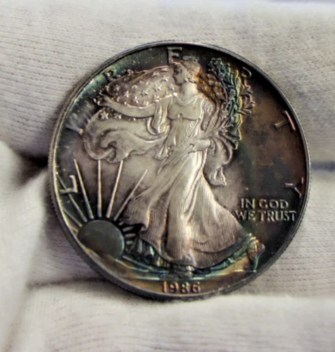 Super Toner 1986 US Silver Eagle $1 Unc Key Date First Year Nice