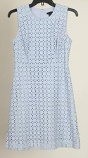 Ann Taylor Dress Women’s 0 Purple Lavender A Line Sleeveless Eyelet Lined Cotton