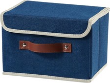 Storage Boxes with Lids Cotton Linen Fabric Bins Baskets