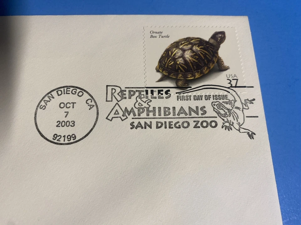 Cachet SAN DIEGO ZOO- first day of issue - 37c ENVELOPE  2003  TURTLES - Image 2 of 3