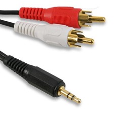 Professional 3.5mm Stereo Aux Jack to 2x RCA Phono Audio Cable 1m 2m 3m 5m 10m