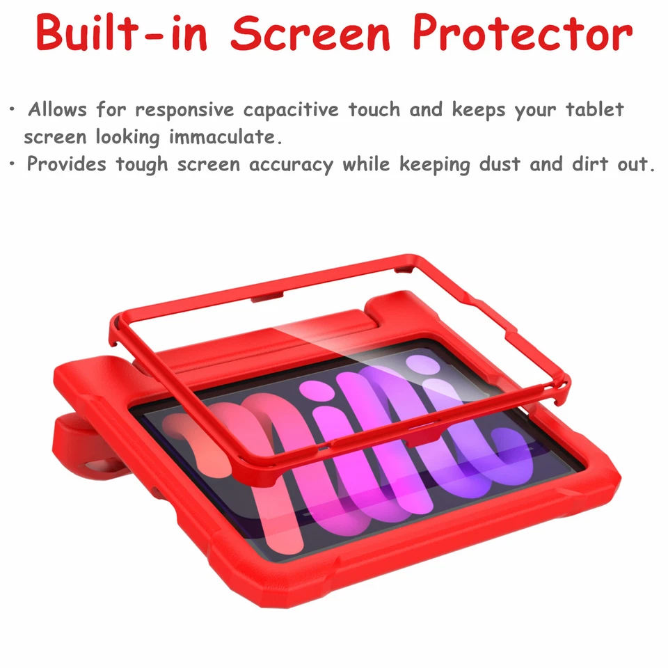 iPad Mini 7th&6th Gen 8.3" 2024/2021 Case for Kids, Built-in Screen Protector - Image 2 of 3