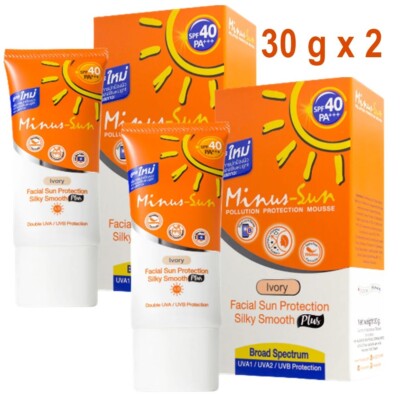 Sunscreen Facial SPF40 PA+++ Minus Sun Protection IVORY Silky Smooth Plus 30gx2