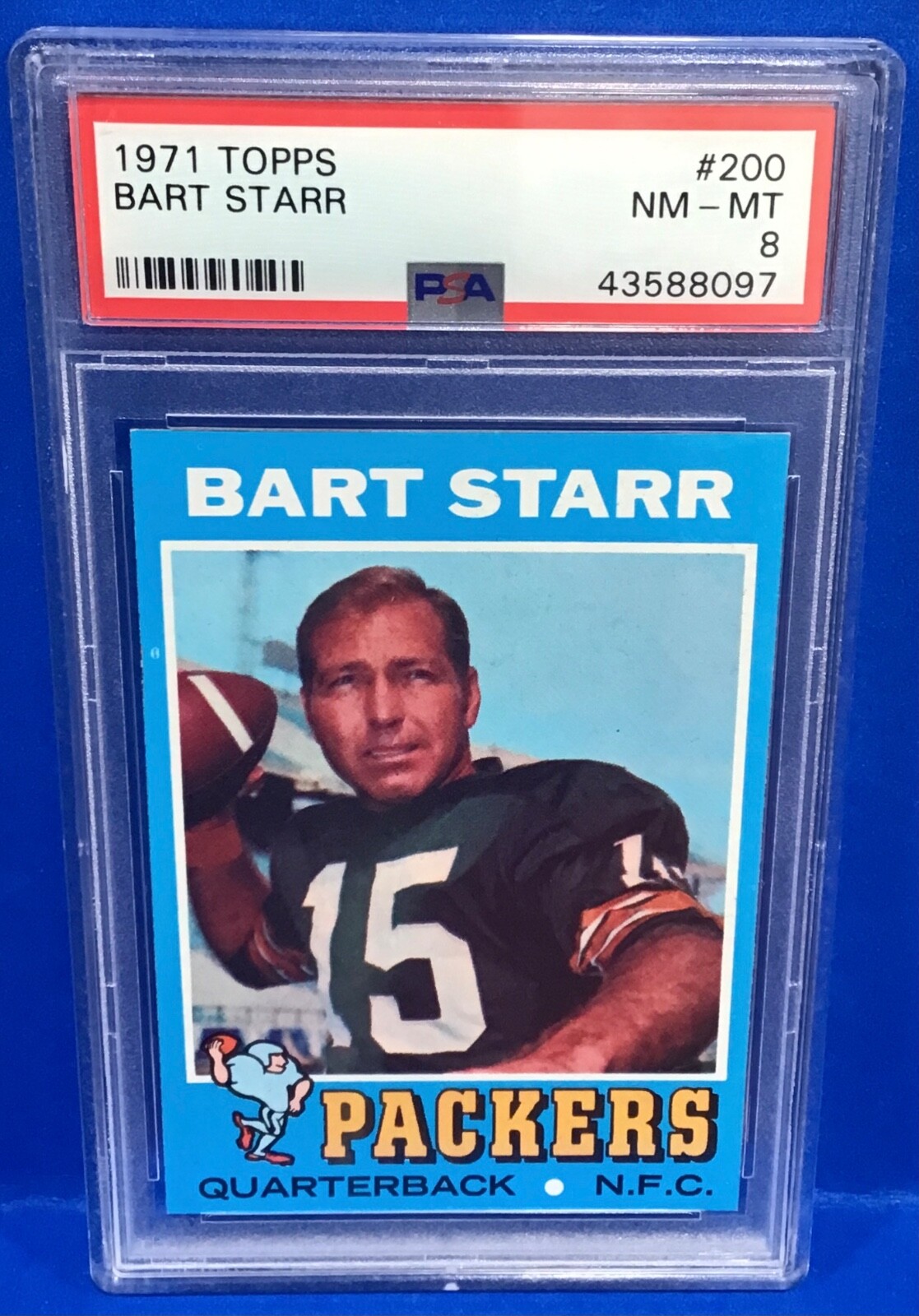 1971 Topps Football Bart Starr Card #200 PSA 8 NM-MT Centered Packers NFL HOF