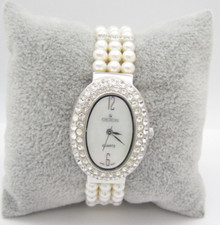 Women Croton Crystals Quartz WR Analog 24mm Dial Watch G979 "New Battery"