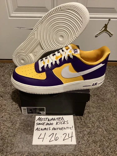 DS 2024 Nike Air Force 1 Low “Be True To Her School LSU”, Women’s Sz 14